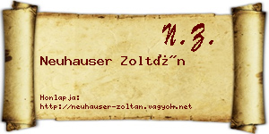 Neuhauser Zoltán névjegykártya